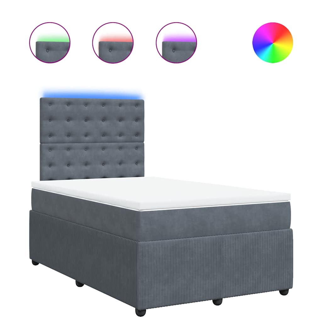 Sommier à lattes de lit et matelas Gris foncé 120x200cm Velours - XIOS