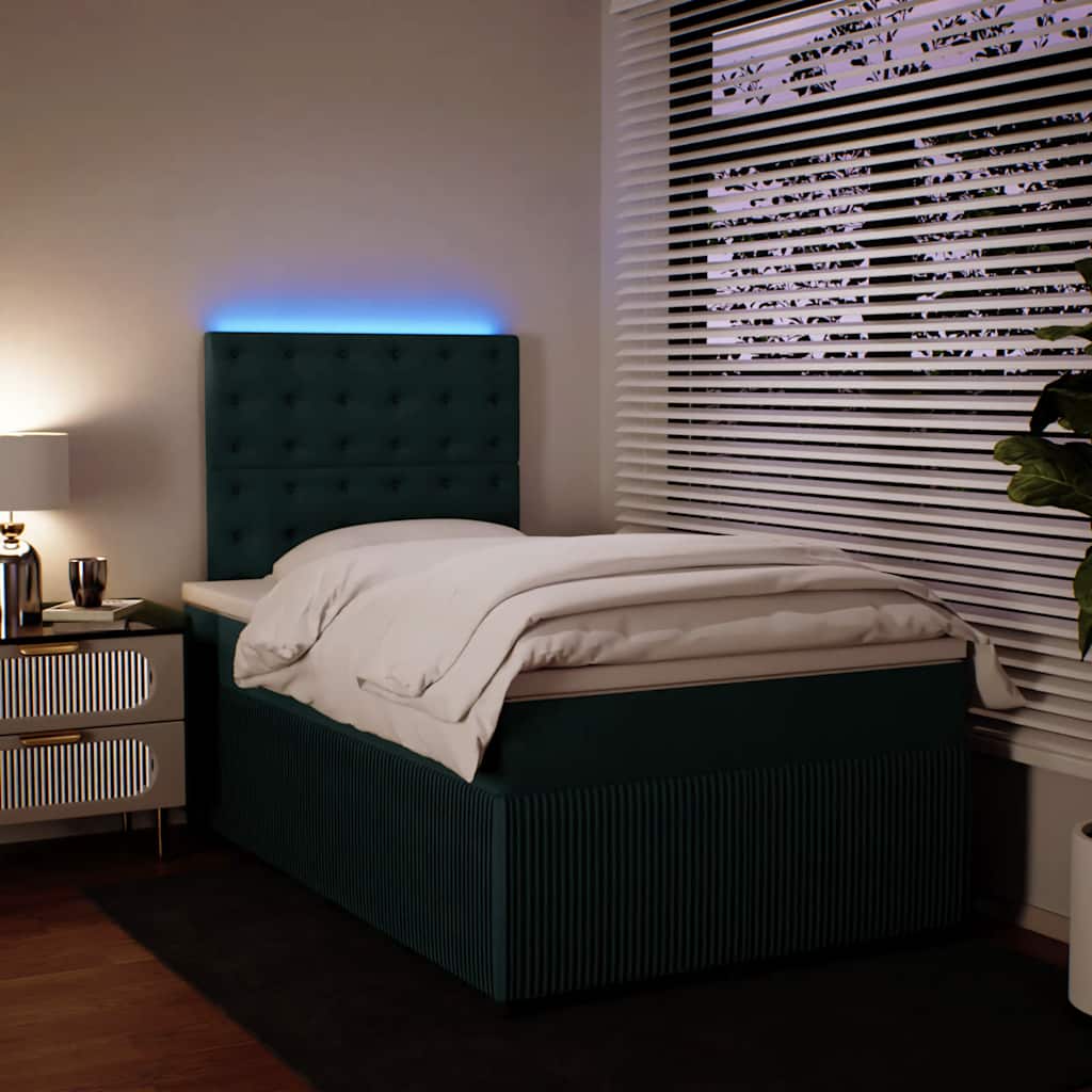 Sommier à lattes de lit et matelas Vert foncé 120x200cm Velours - XIOS