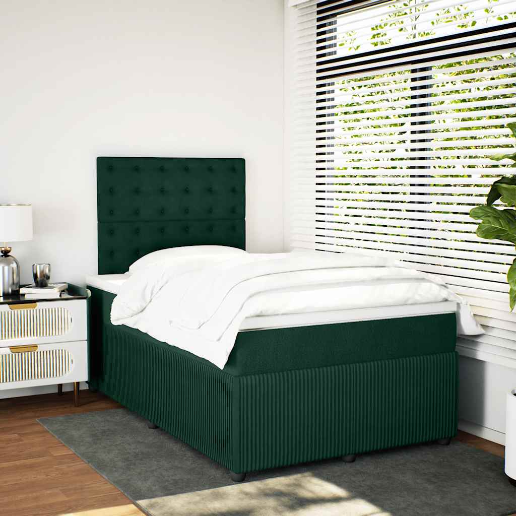 Sommier à lattes de lit et matelas Vert foncé 120x200cm Velours - XIOS