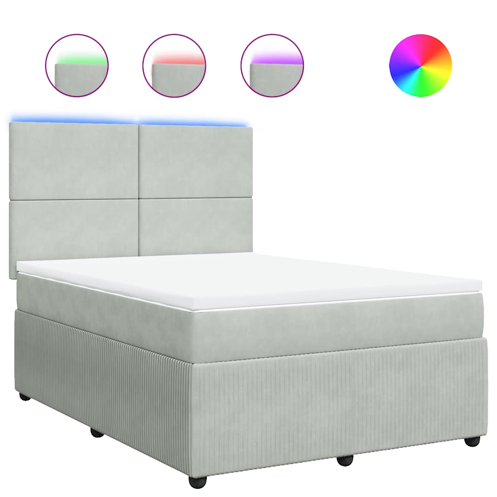 Sommier à lattes de lit et matelas Gris clair 140x190cm Velours - XIOS