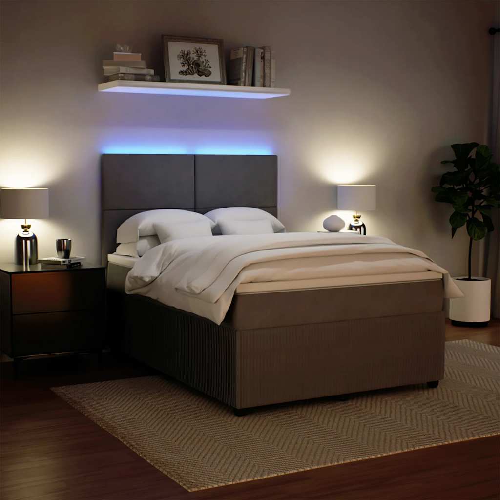 Sommier à lattes de lit et matelas Gris clair 140x190cm Velours - XIOS