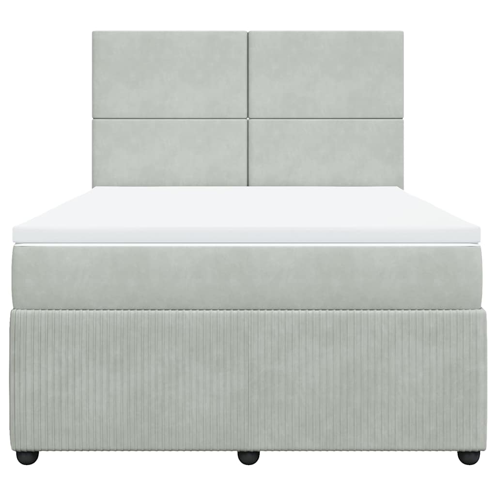 Sommier à lattes de lit et matelas Gris clair 140x190cm Velours - XIOS