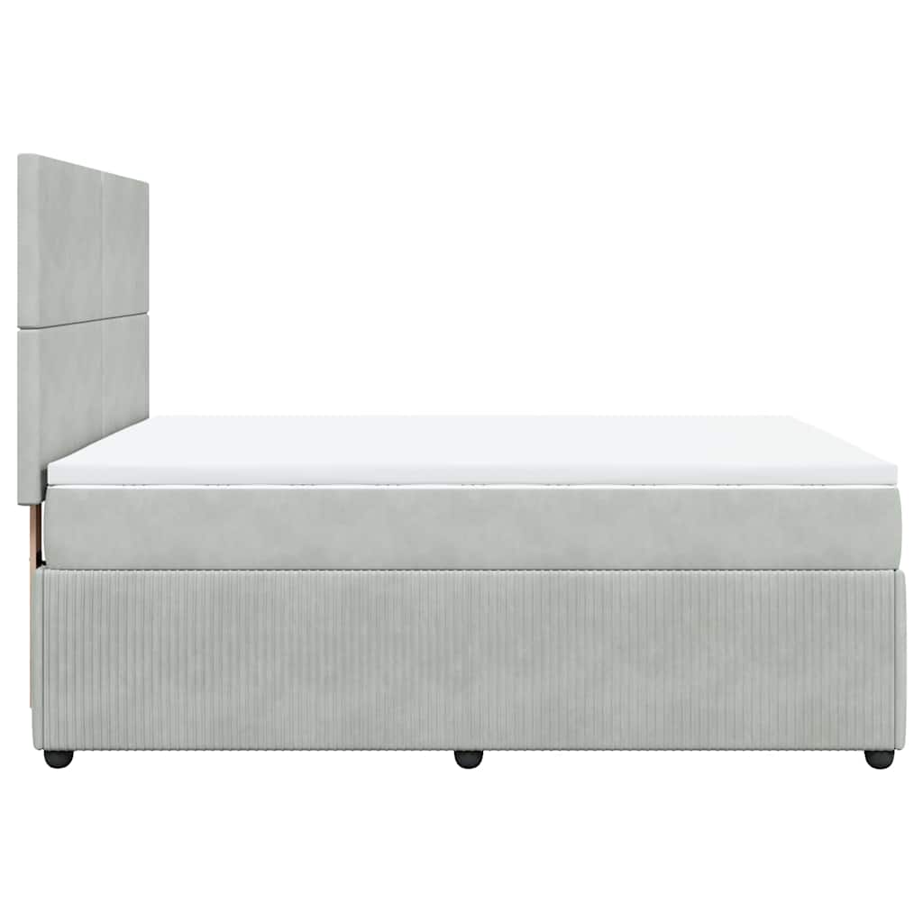Sommier à lattes de lit et matelas Gris clair 140x190cm Velours - XIOS