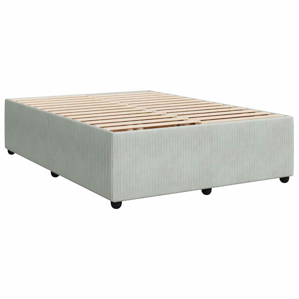 Sommier à lattes de lit et matelas Gris clair 140x190cm Velours - XIOS