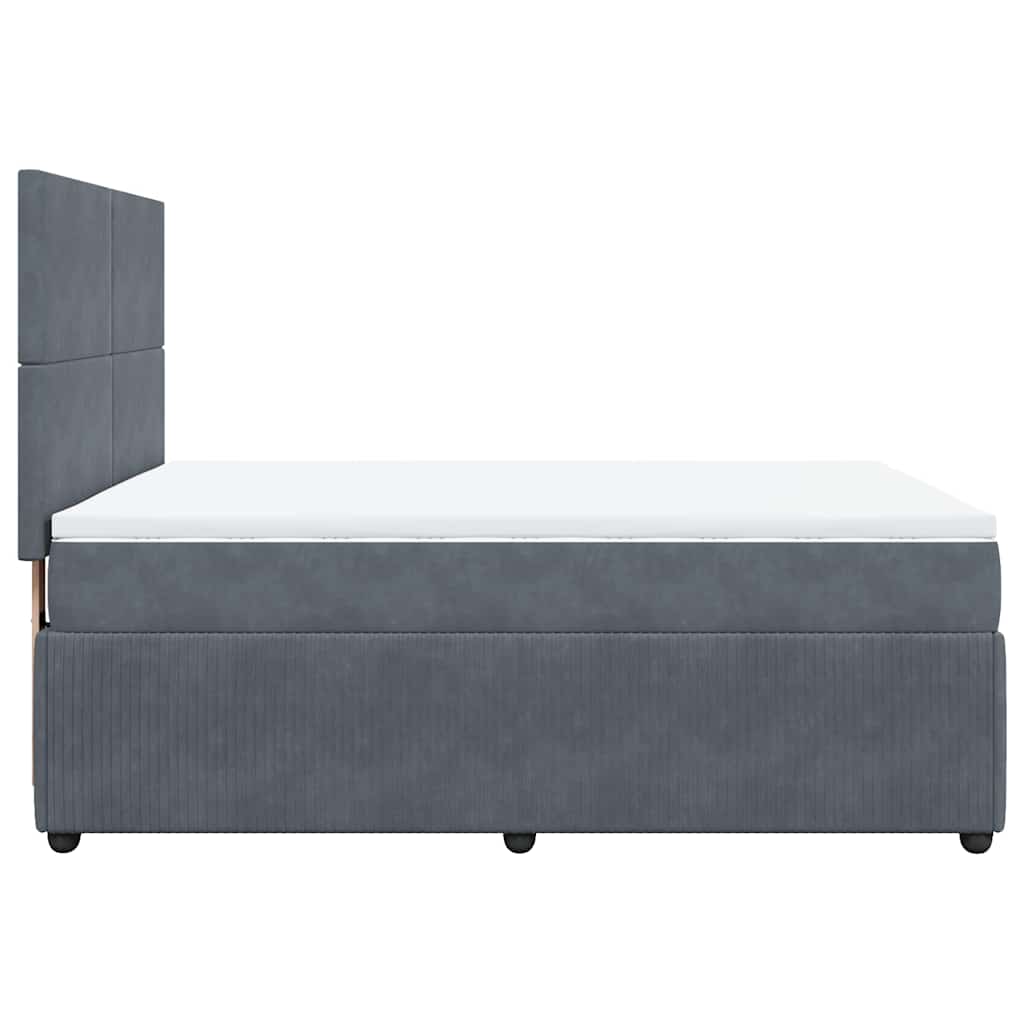 Sommier à lattes de lit et matelas Gris foncé 140x190cm Velours - XIOS