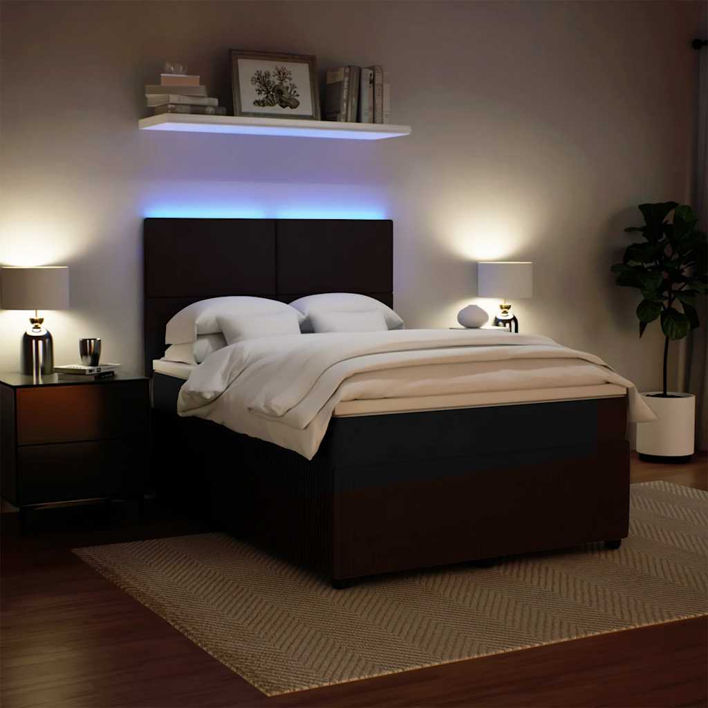 Sommier à lattes de lit avec matelas Noir 140x190 cm Velours - XIOS