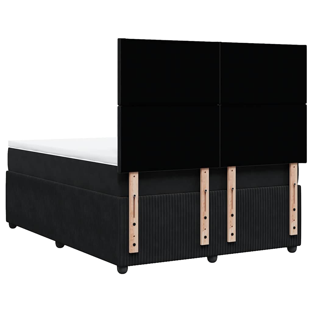 Sommier à lattes de lit avec matelas Noir 140x190 cm Velours - XIOS