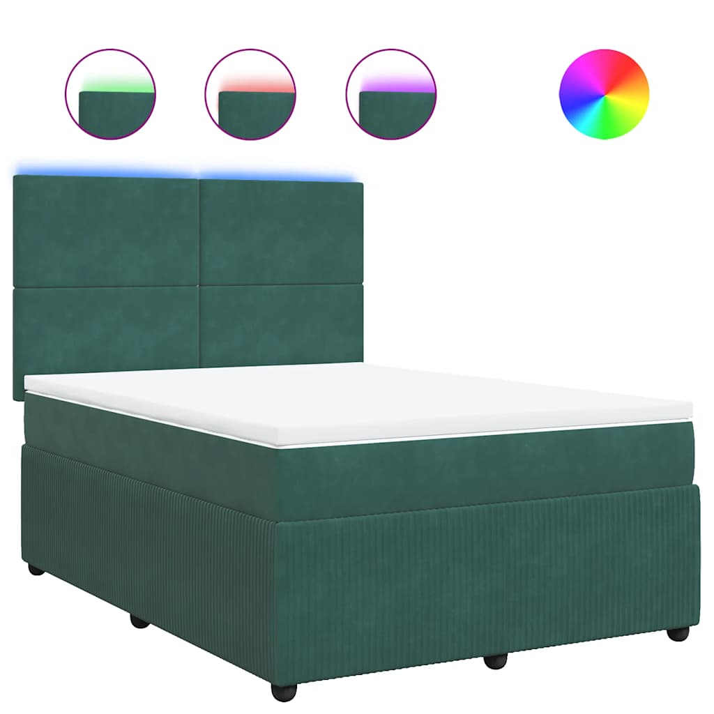 Sommier à lattes de lit et matelas Vert foncé 140x190cm Velours - XIOS