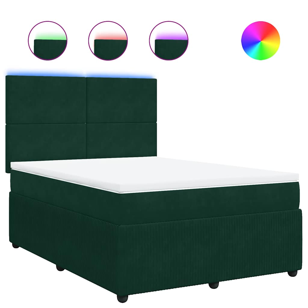 Sommier à lattes de lit et matelas Vert foncé 140x190cm Velours - XIOS