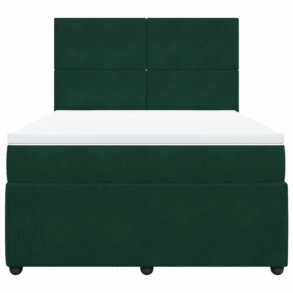 Sommier à lattes de lit et matelas Vert foncé 140x190cm Velours - XIOS