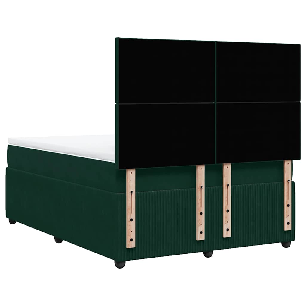 Sommier à lattes de lit et matelas Vert foncé 140x190cm Velours - XIOS