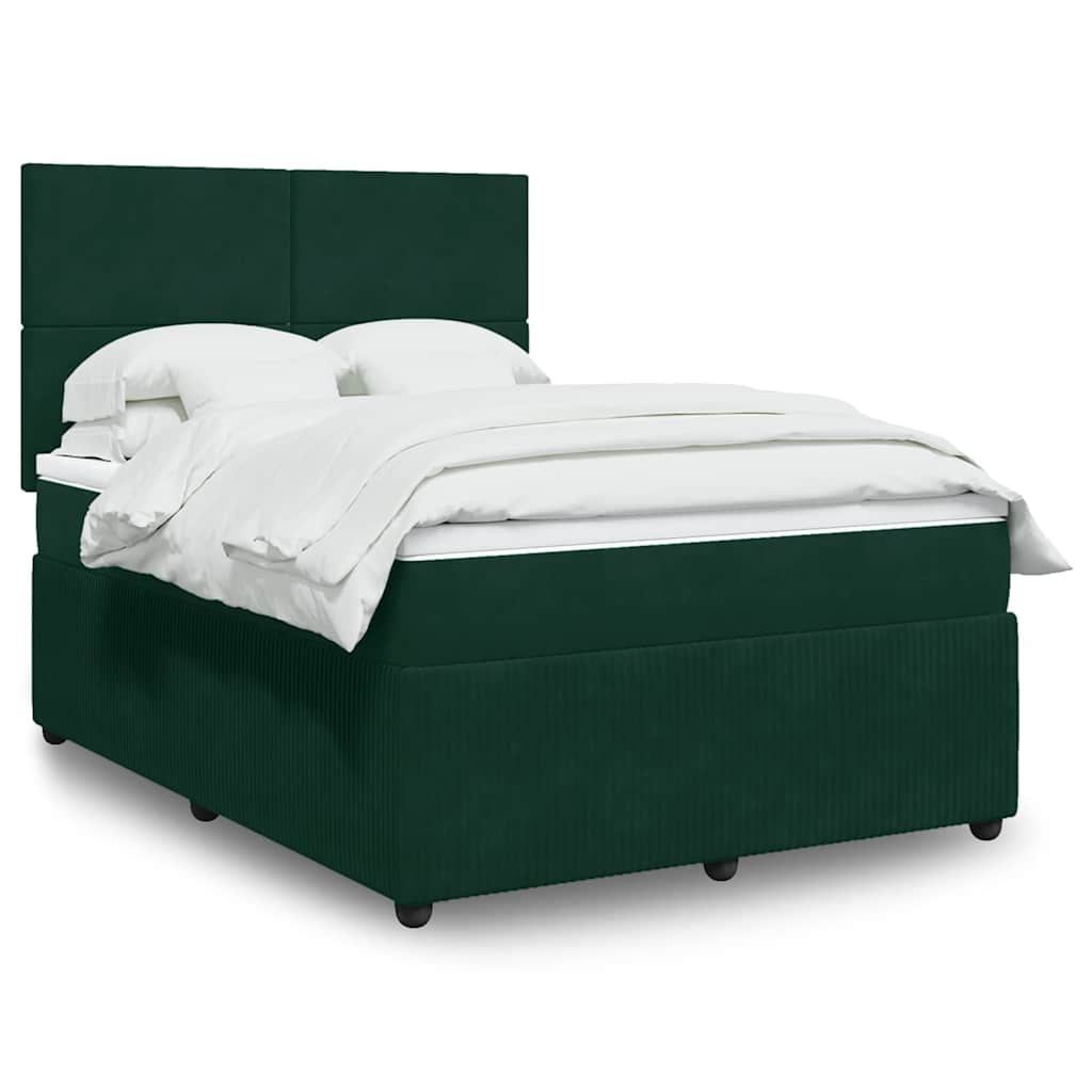 Sommier à lattes de lit et matelas Vert foncé 140x190cm Velours - XIOS