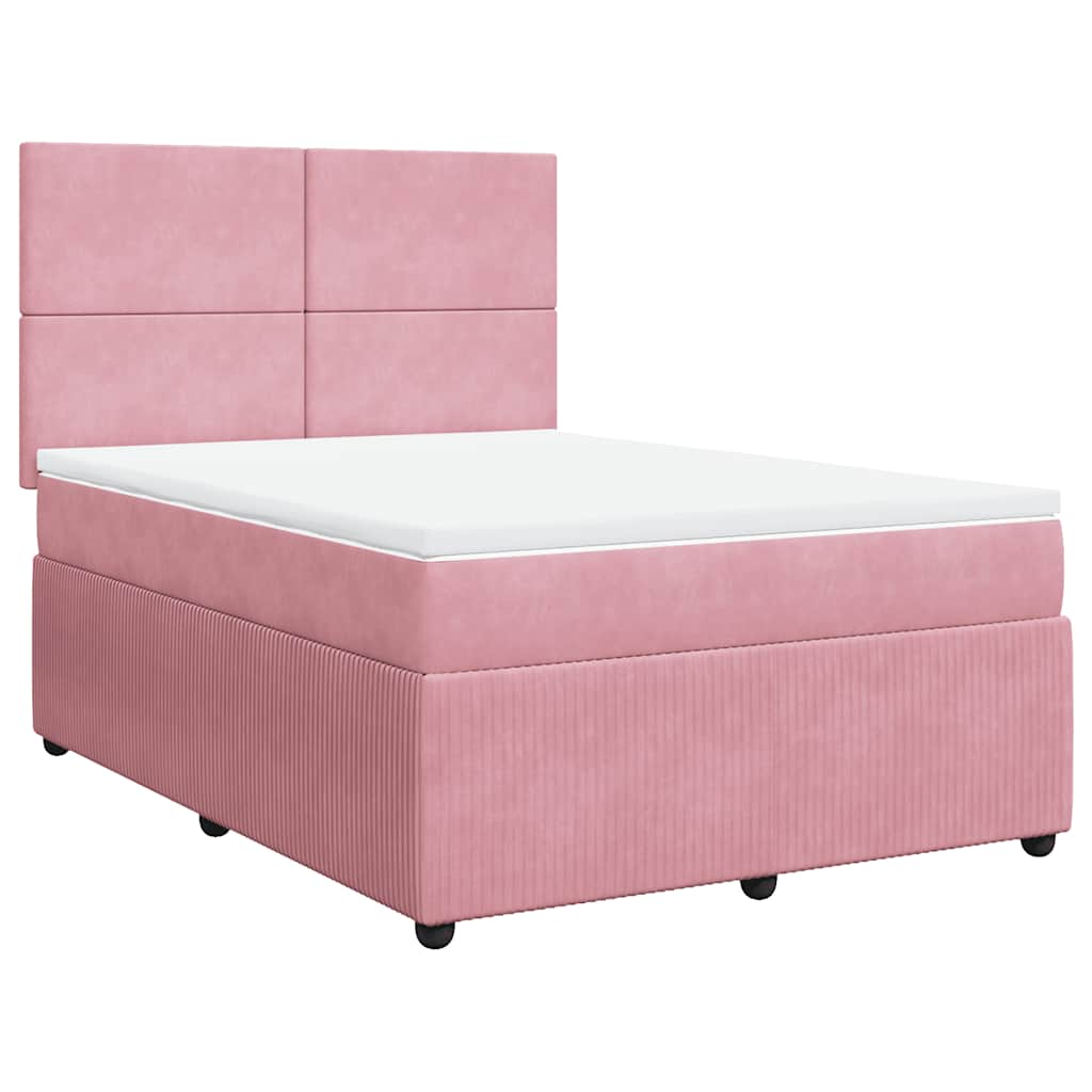 Sommier à lattes de lit avec matelas Rose 140x190 cm Velours