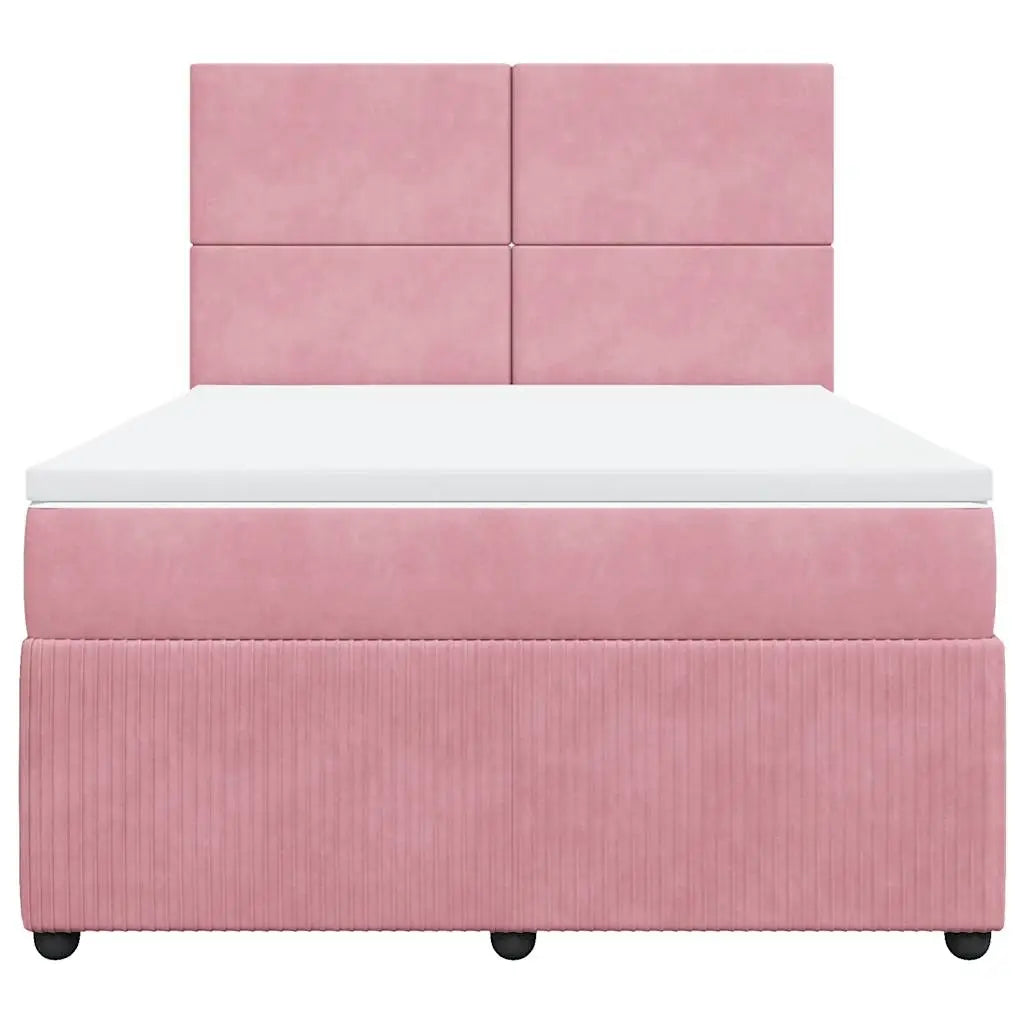 Sommier à lattes de lit avec matelas Rose 140x190 cm Velours - XIOS