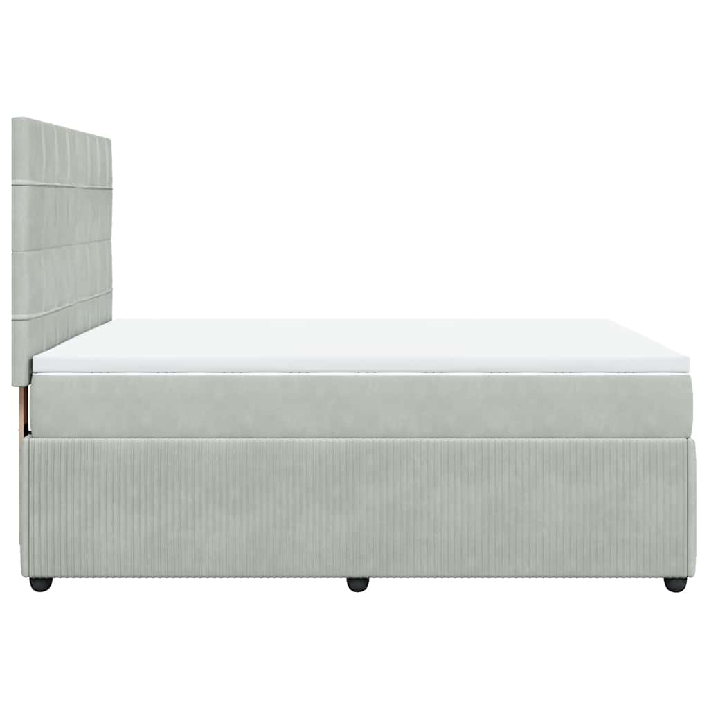 Sommier à lattes de lit et matelas Gris clair 140x190cm Velours - XIOS