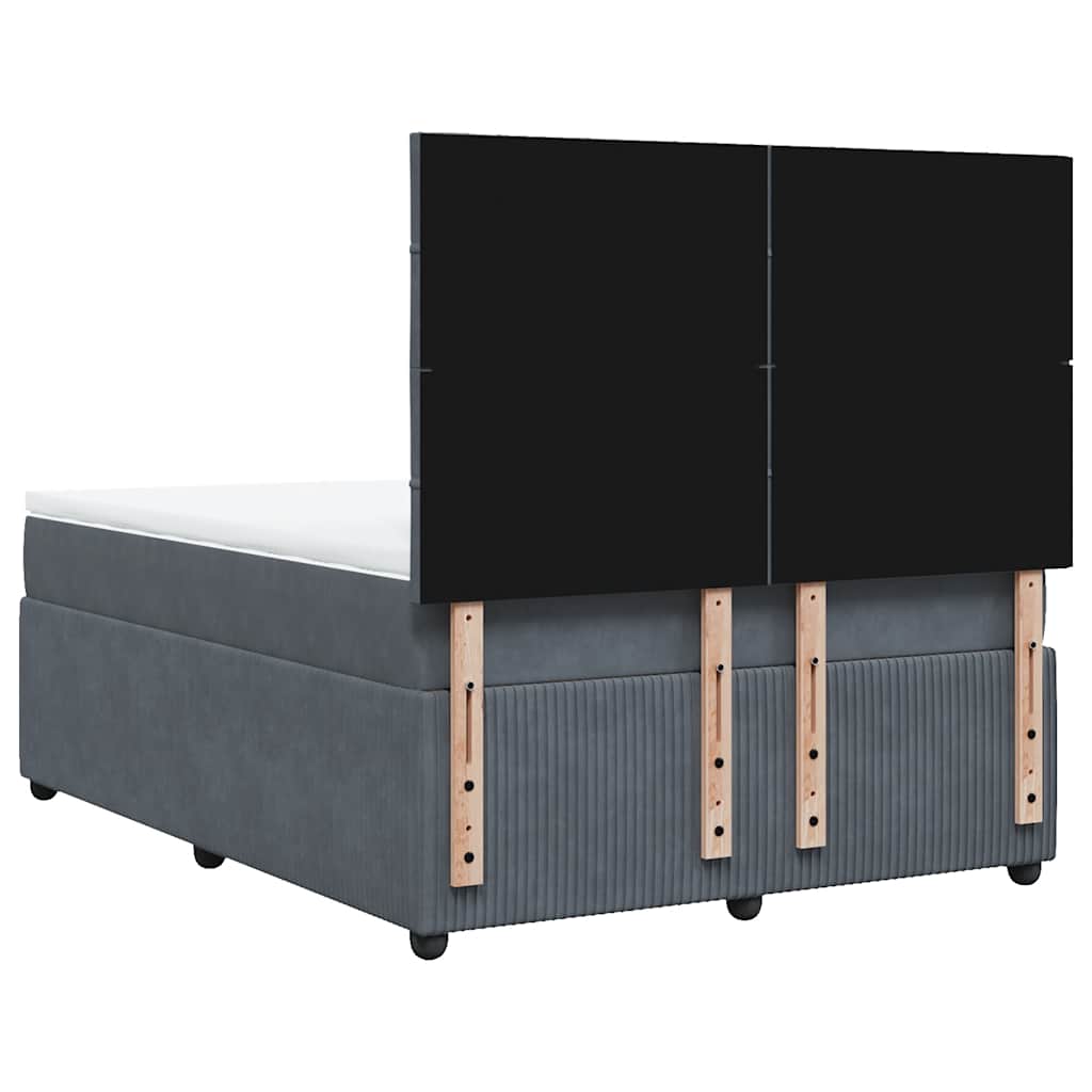 Sommier à lattes de lit et matelas Gris foncé 140x190cm Velours - XIOS