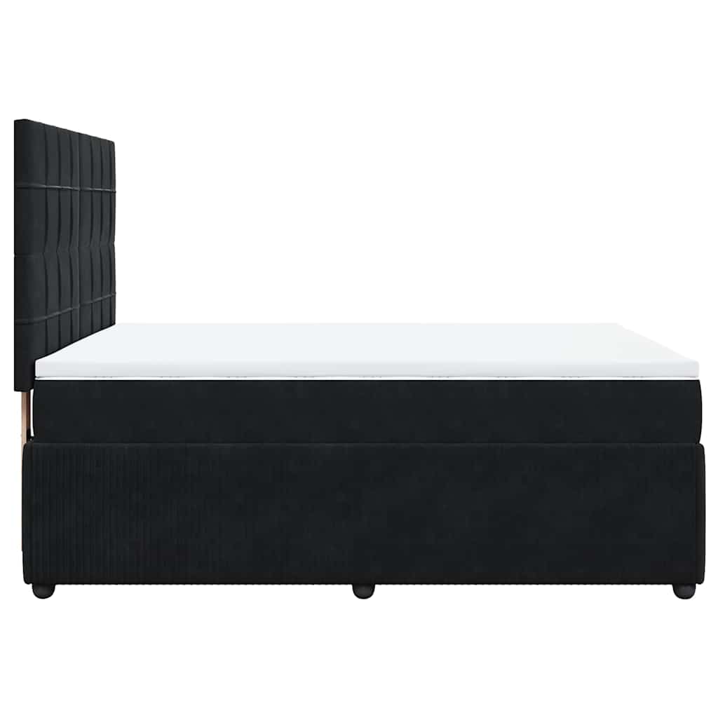 Sommier à lattes de lit avec matelas Noir 140x190 cm Velours - XIOS