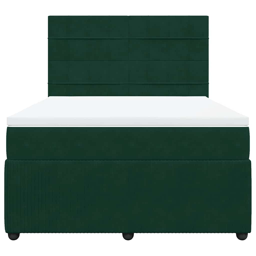 Sommier à lattes de lit et matelas Vert foncé 140x190cm Velours - XIOS