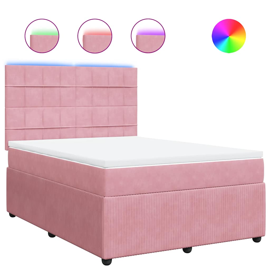 Sommier à lattes de lit avec matelas Rose 140x190 cm Velours - XIOS