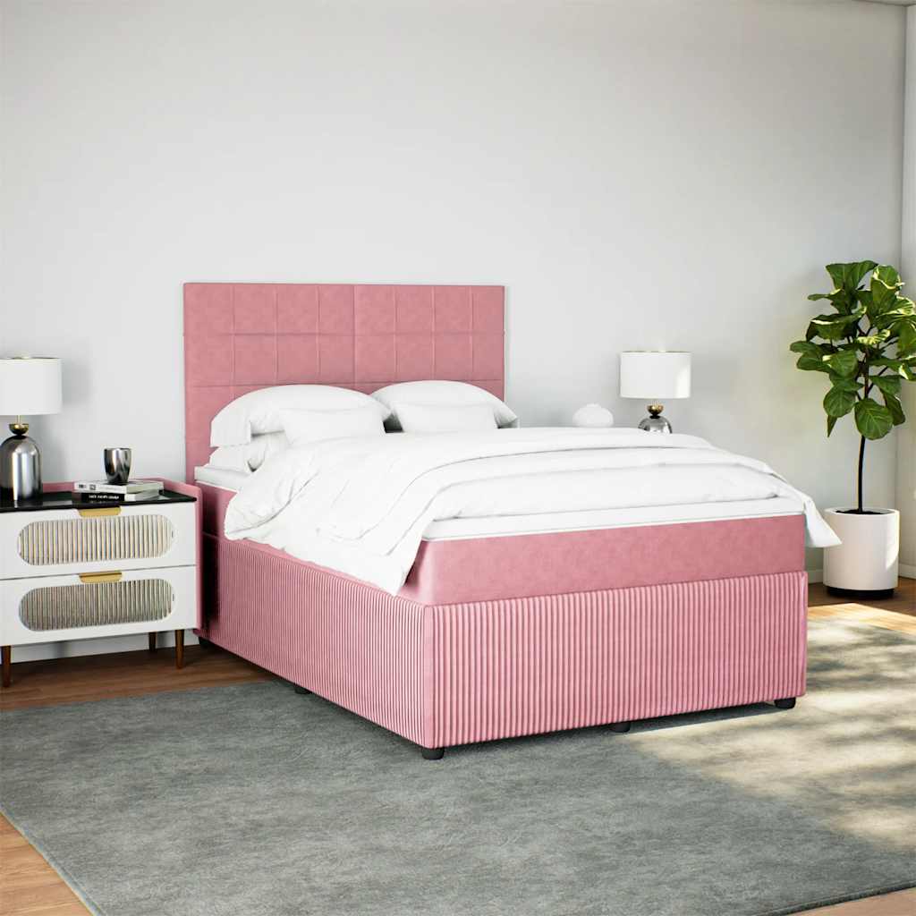 Sommier à lattes de lit avec matelas Rose 140x190 cm Velours - XIOS