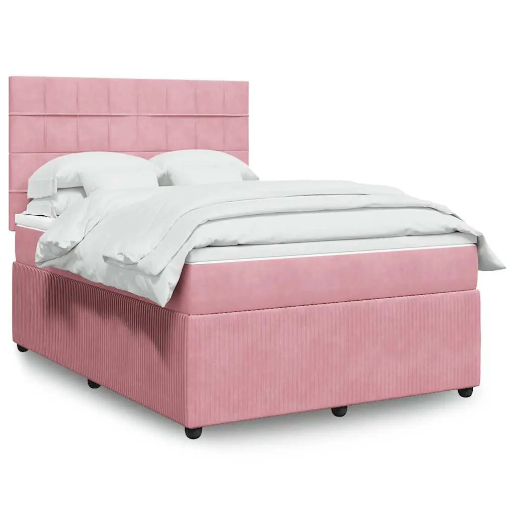 Sommier à lattes de lit avec matelas Rose 140x190 cm Velours - XIOS