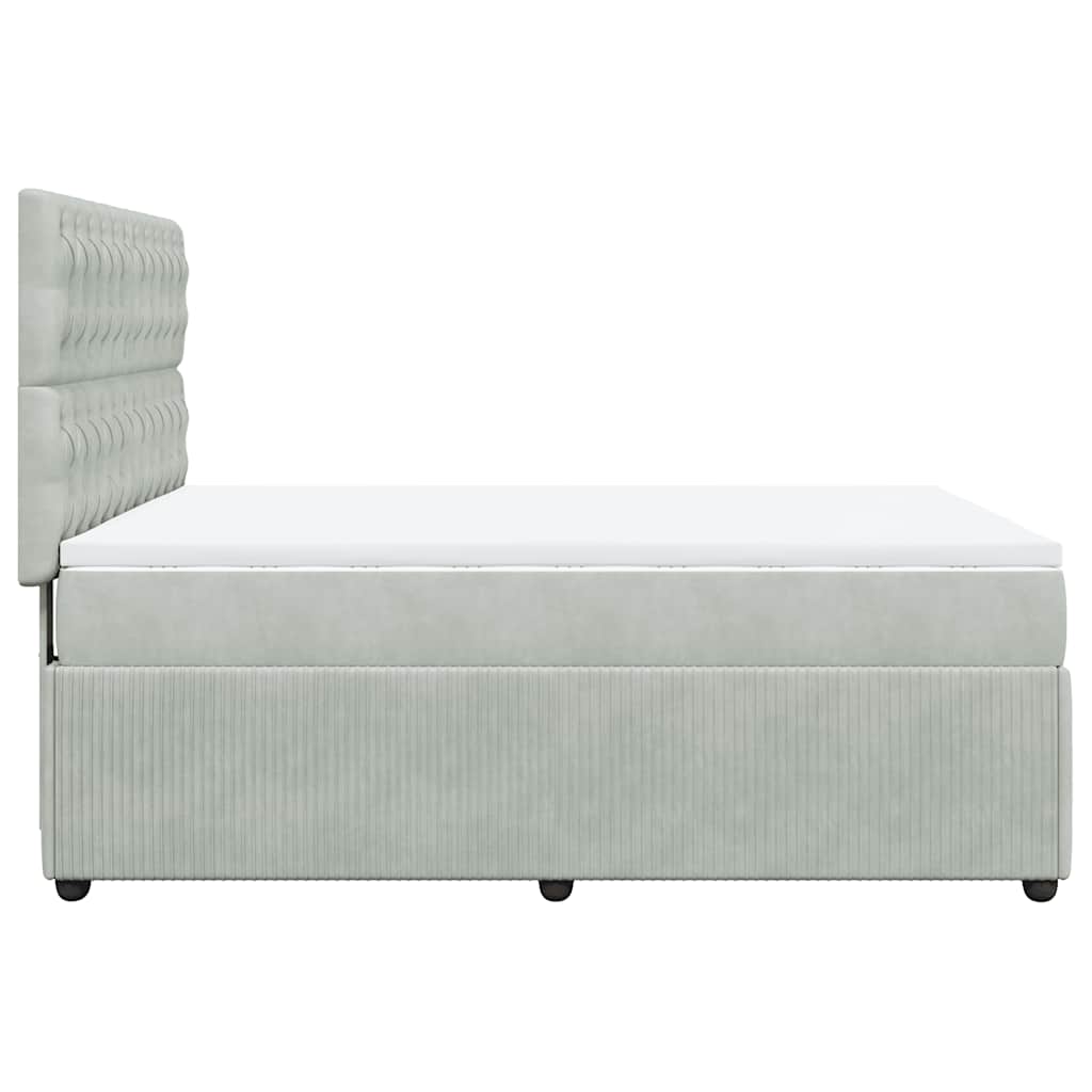 Sommier à lattes de lit et matelas Gris clair 140x190cm Velours - XIOS