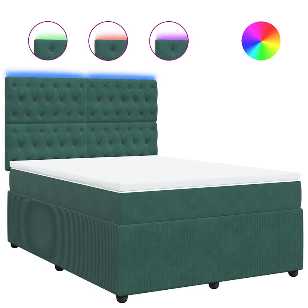 Sommier à lattes de lit et matelas Vert foncé 140x190cm Velours - XIOS