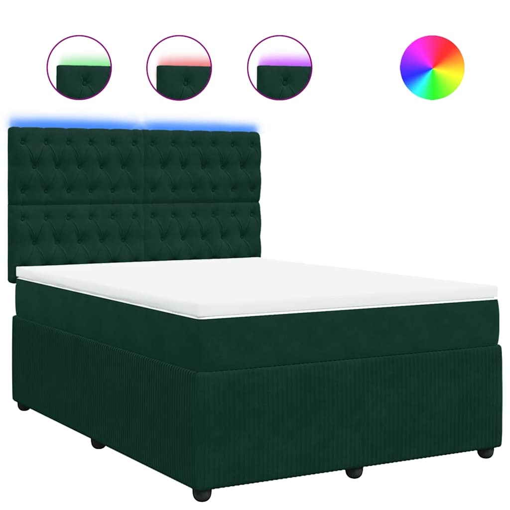Sommier à lattes de lit et matelas Vert foncé 140x190cm Velours - XIOS