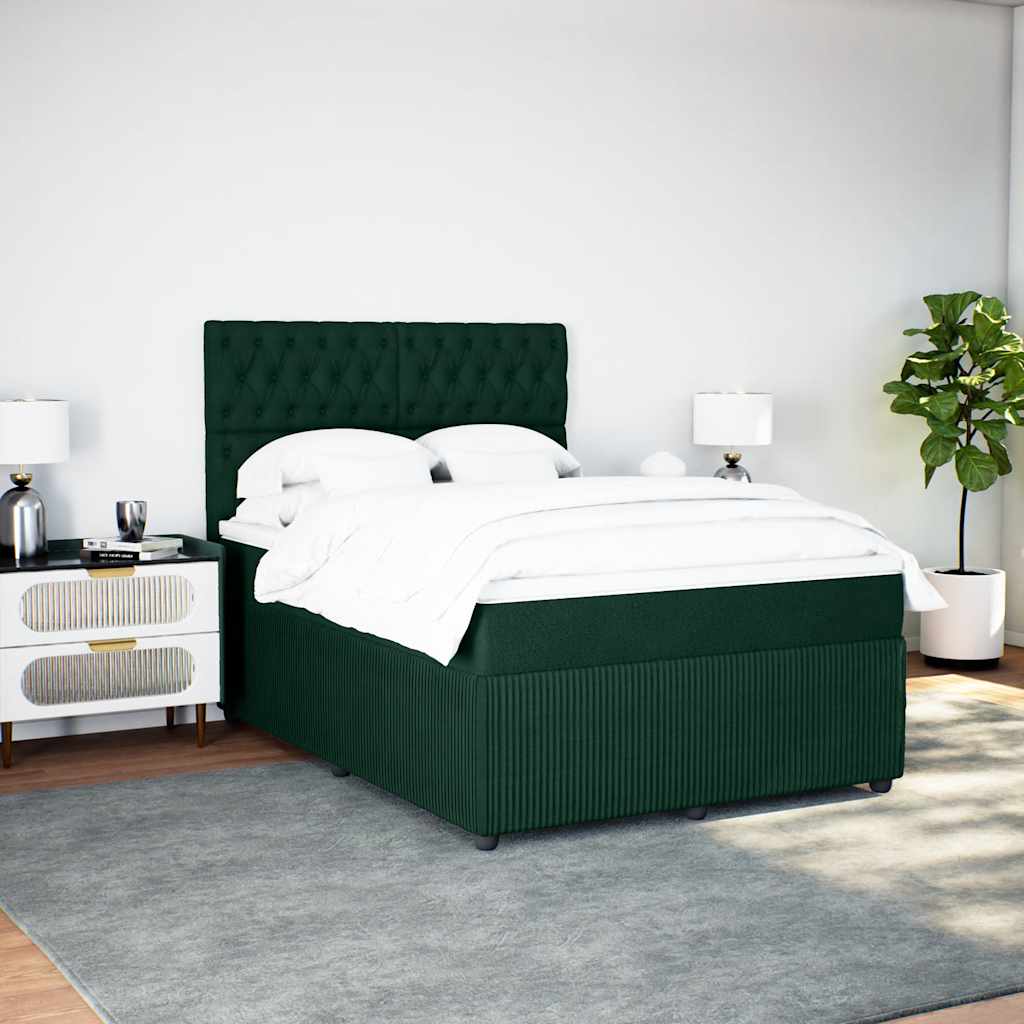 Sommier à lattes de lit et matelas Vert foncé 140x190cm Velours - XIOS