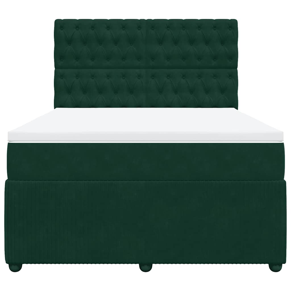 Sommier à lattes de lit et matelas Vert foncé 140x190cm Velours - XIOS