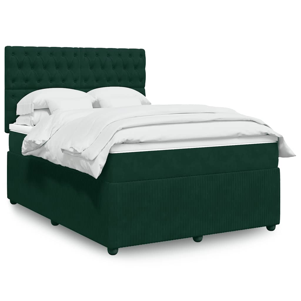 Sommier à lattes de lit et matelas Vert foncé 140x190cm Velours - XIOS