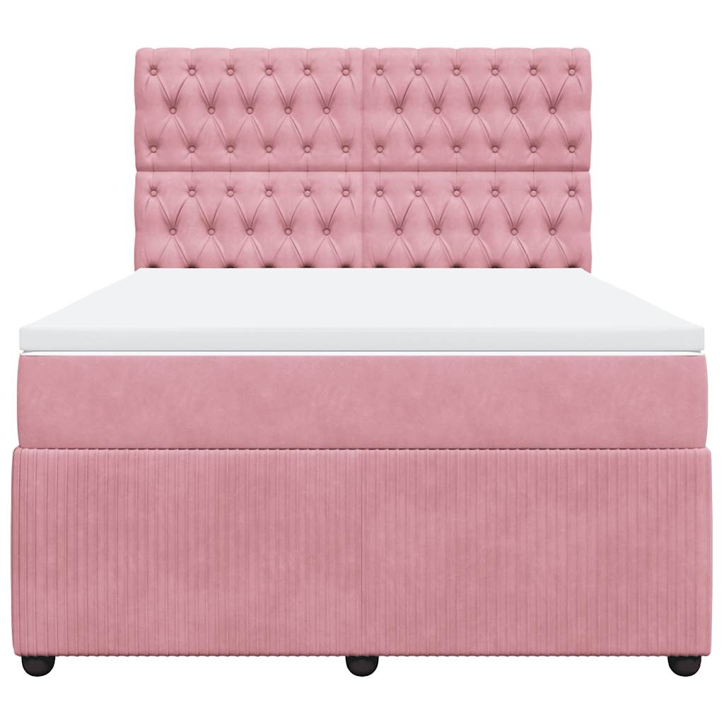 Sommier à lattes de lit avec matelas Rose 140x190 cm Velours - XIOS