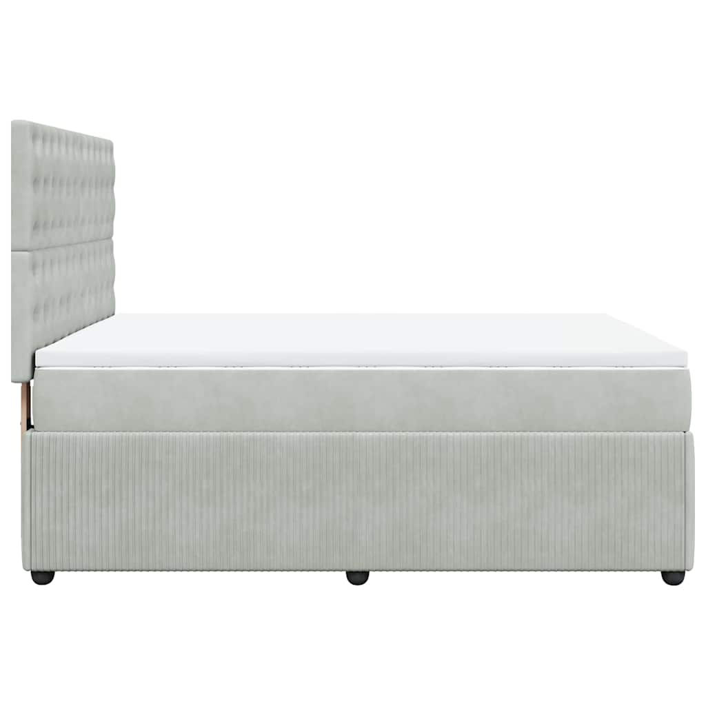 Sommier à lattes de lit et matelas Gris clair 140x190cm Velours - XIOS