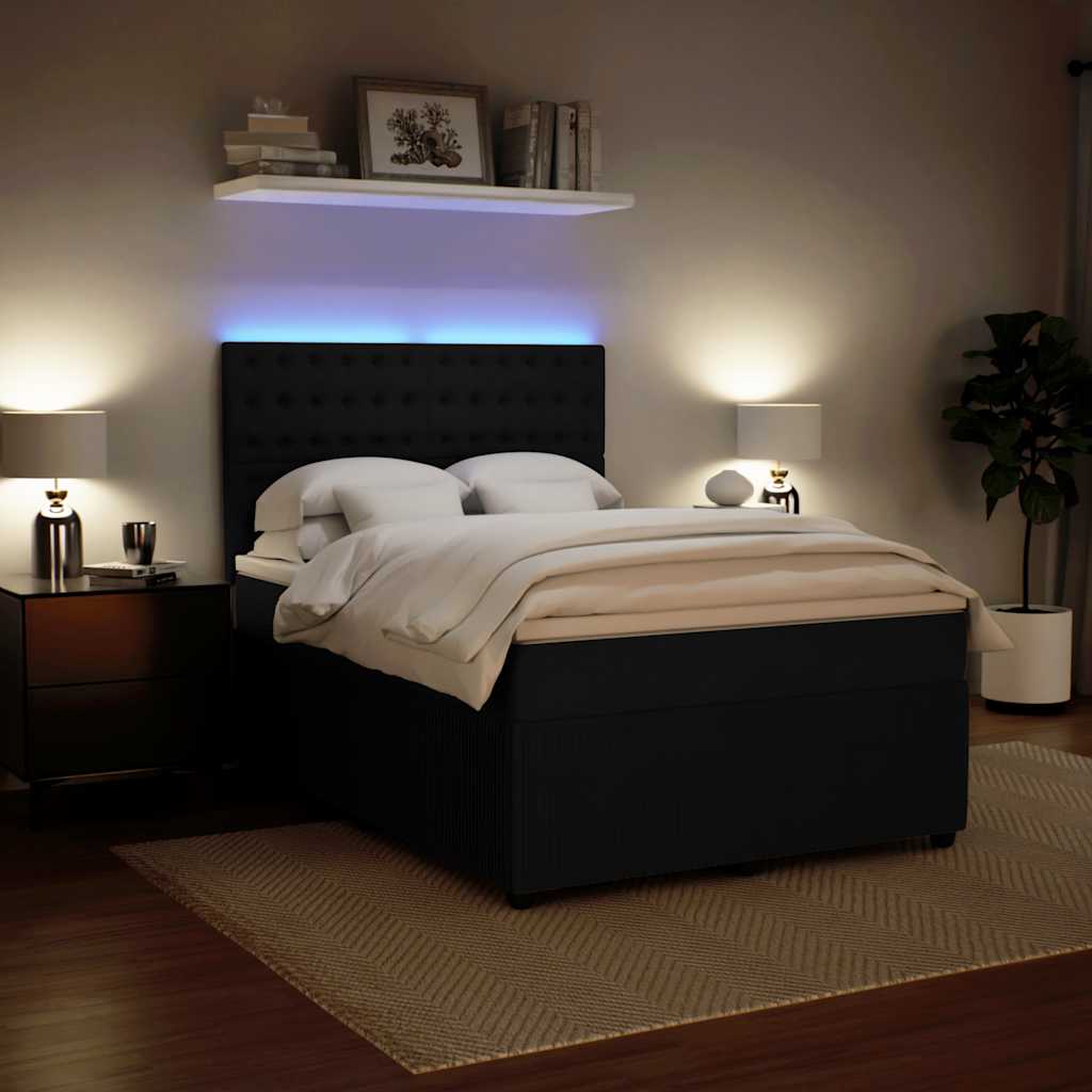 Sommier à lattes de lit avec matelas Noir 140x190 cm Velours - XIOS