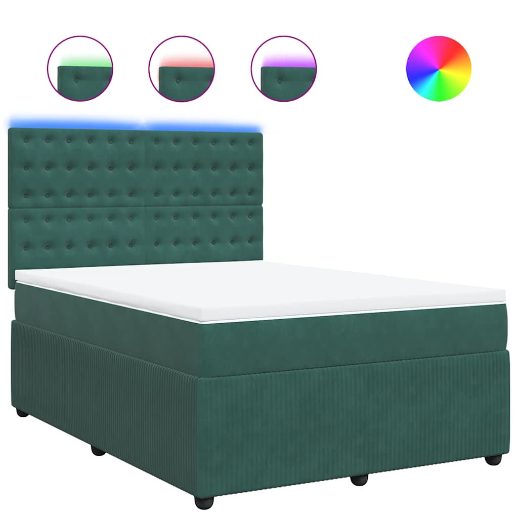 Sommier à lattes de lit et matelas Vert foncé 140x190cm Velours - XIOS