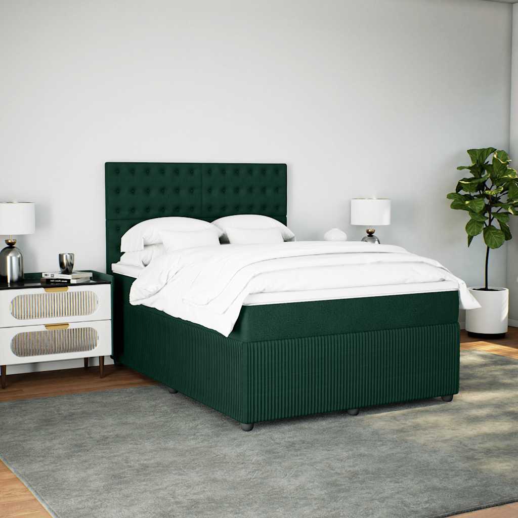 Sommier à lattes de lit et matelas Vert foncé 140x190cm Velours - XIOS