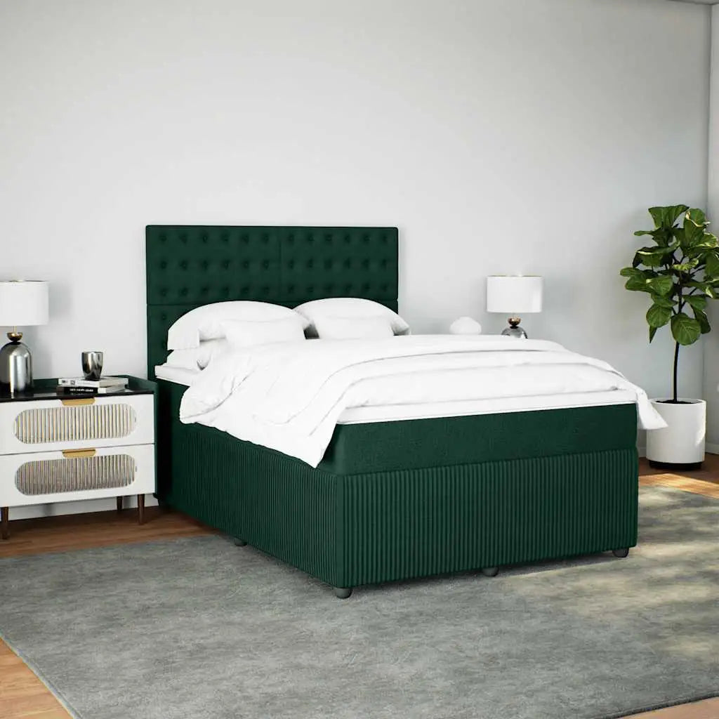 Sommier à lattes de lit et matelas Vert foncé 140x190cm Velours - XIOS