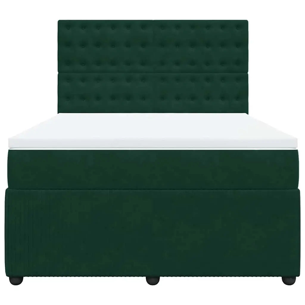 Sommier à lattes de lit et matelas Vert foncé 140x190cm Velours - XIOS