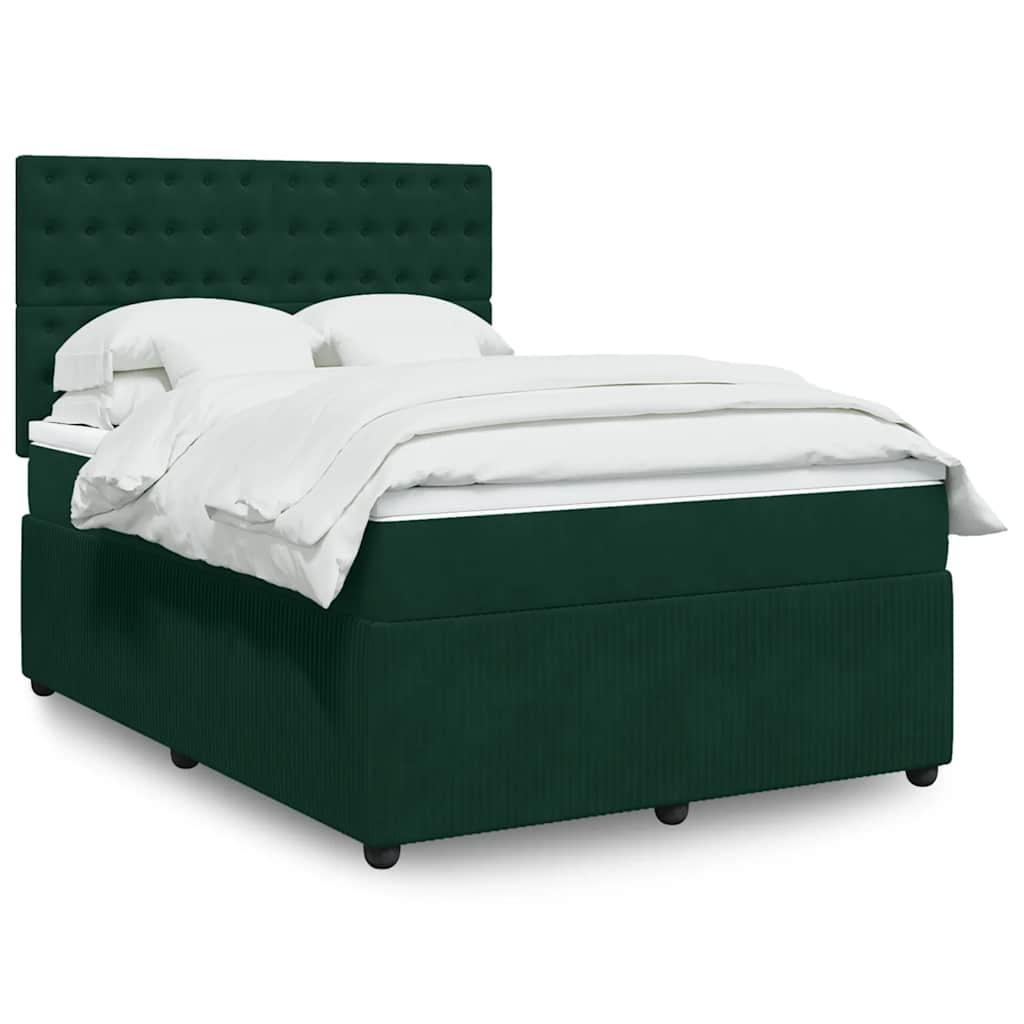 Sommier à lattes de lit et matelas Vert foncé 140x190cm Velours - XIOS
