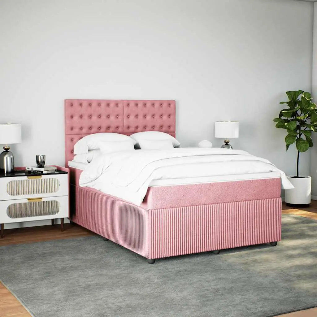 Sommier à lattes de lit avec matelas Rose 140x190 cm Velours - XIOS