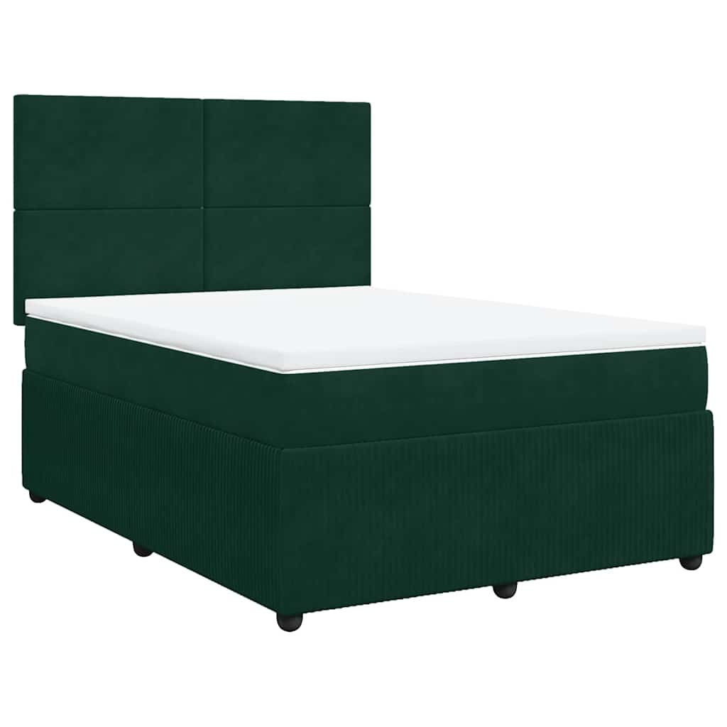 Sommier à lattes de lit et matelas Vert foncé 140x200cm Velours - XIOS