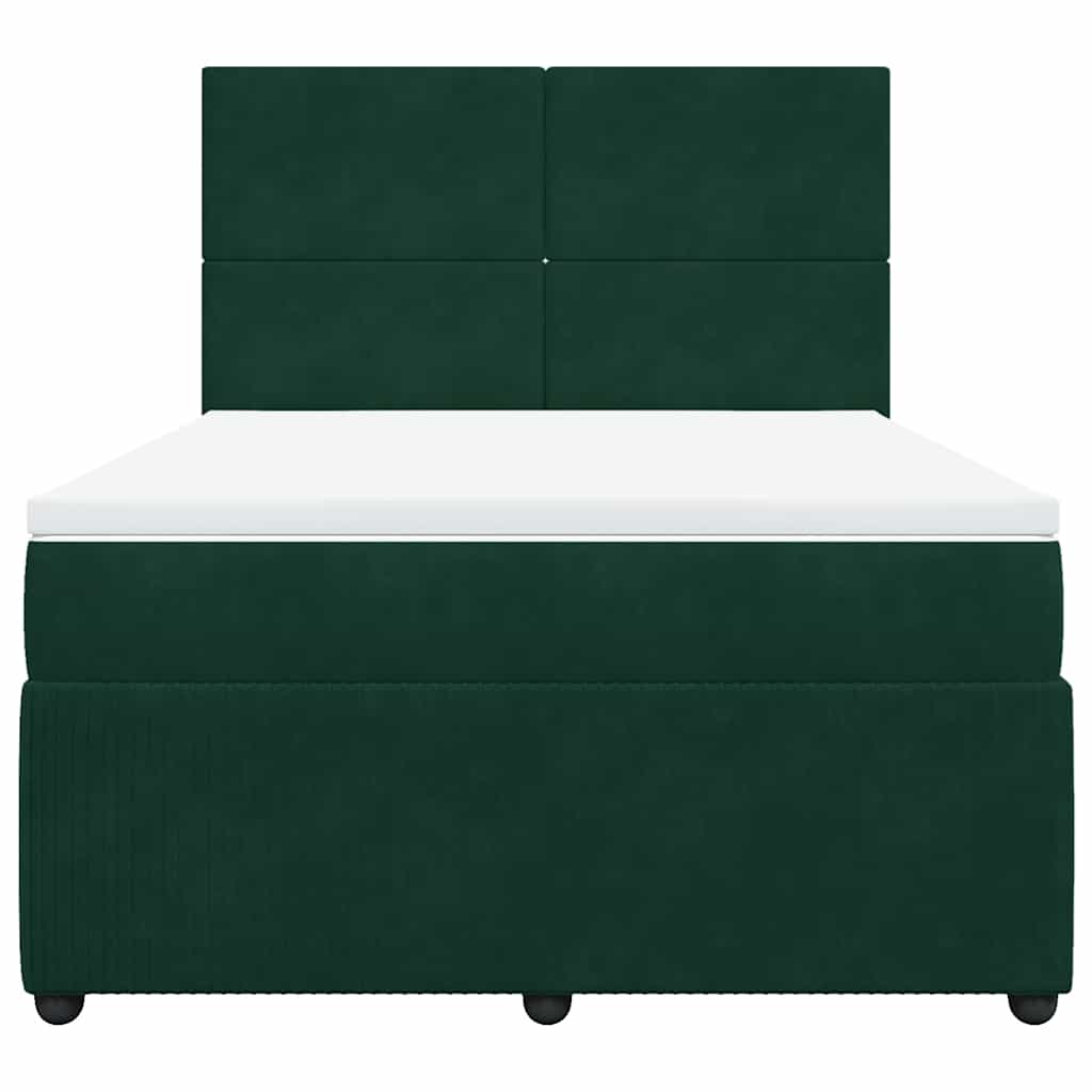Sommier à lattes de lit et matelas Vert foncé 140x200cm Velours - XIOS