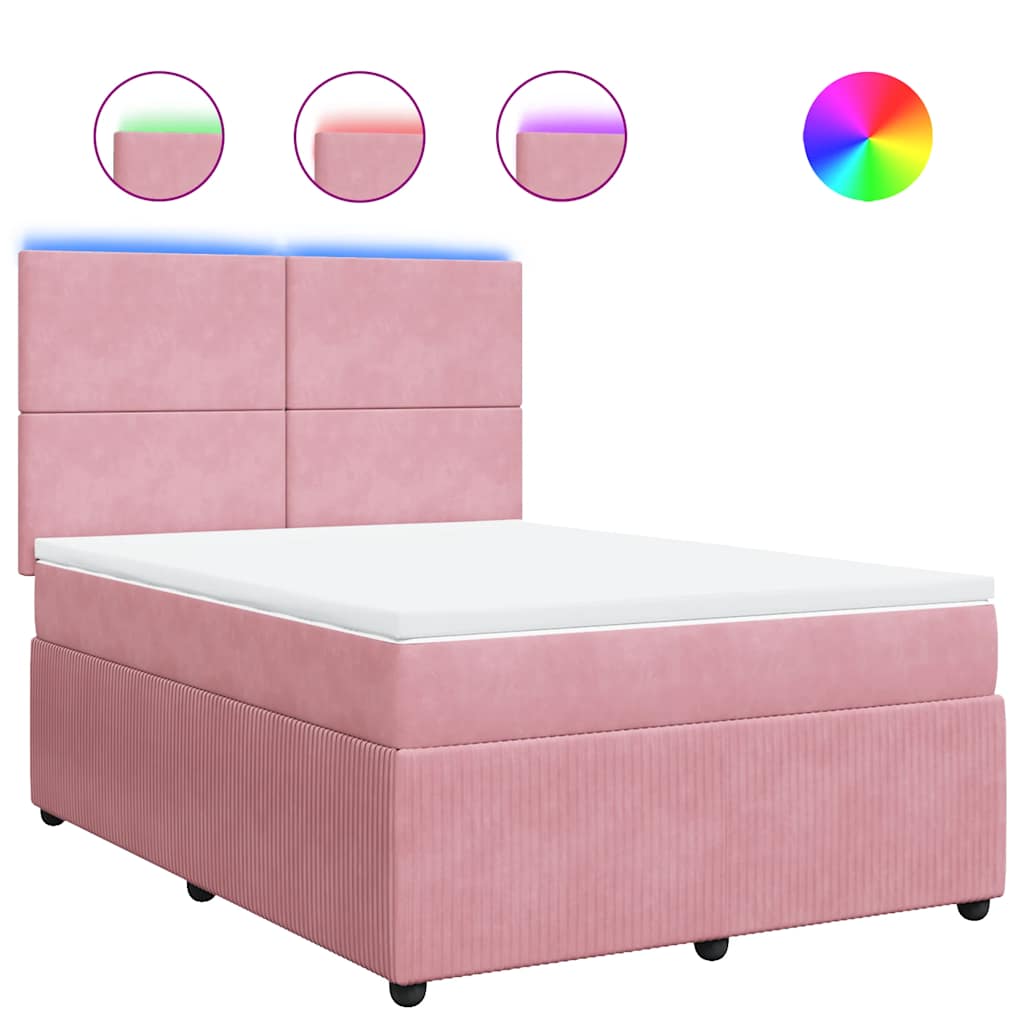 Sommier à lattes de lit avec matelas Rose 140x200 cm Velours