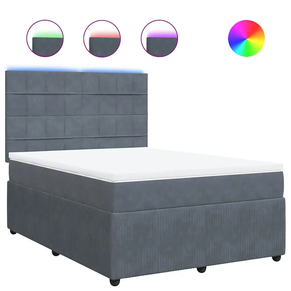 Sommier à lattes de lit et matelas Gris foncé 140x200cm Velours - XIOS