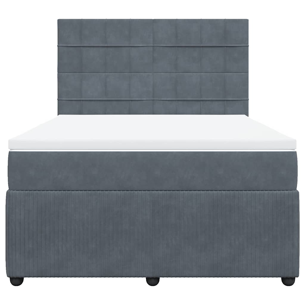 Sommier à lattes de lit et matelas Gris foncé 140x200cm Velours - XIOS