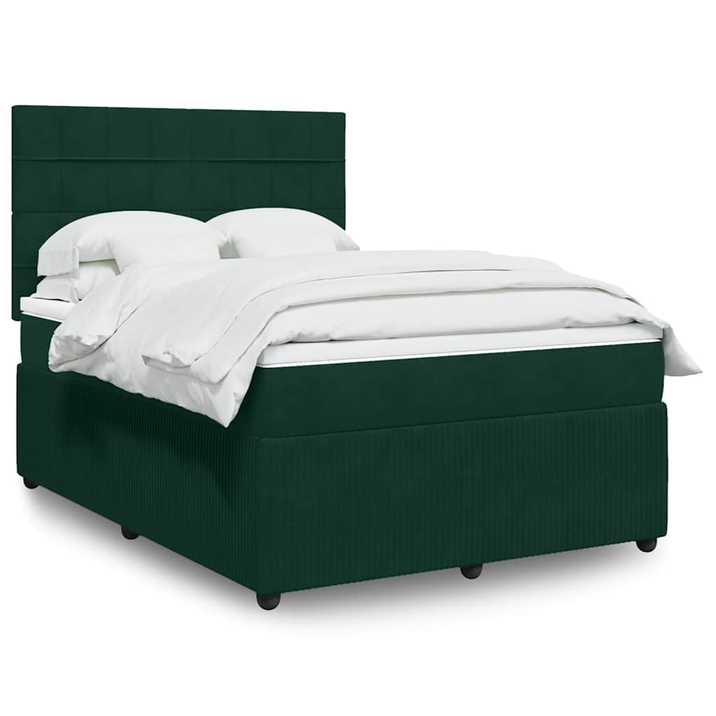 Sommier à lattes de lit et matelas Vert foncé 140x200cm Velours - XIOS