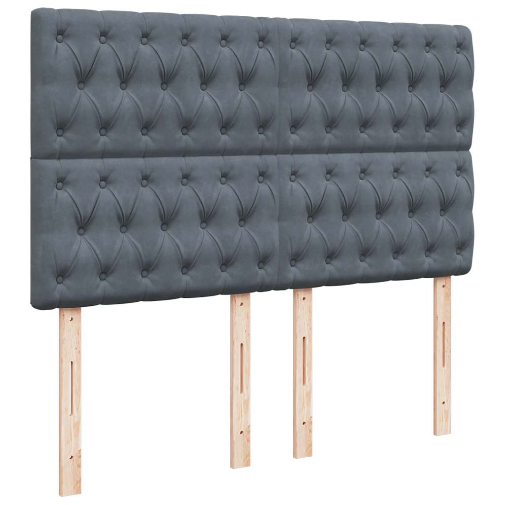 Sommier à lattes de lit et matelas Gris foncé 140x200cm Velours - XIOS