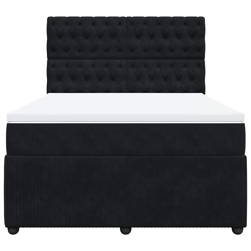 Sommier à lattes de lit avec matelas Noir 140x200 cm Velours - XIOS