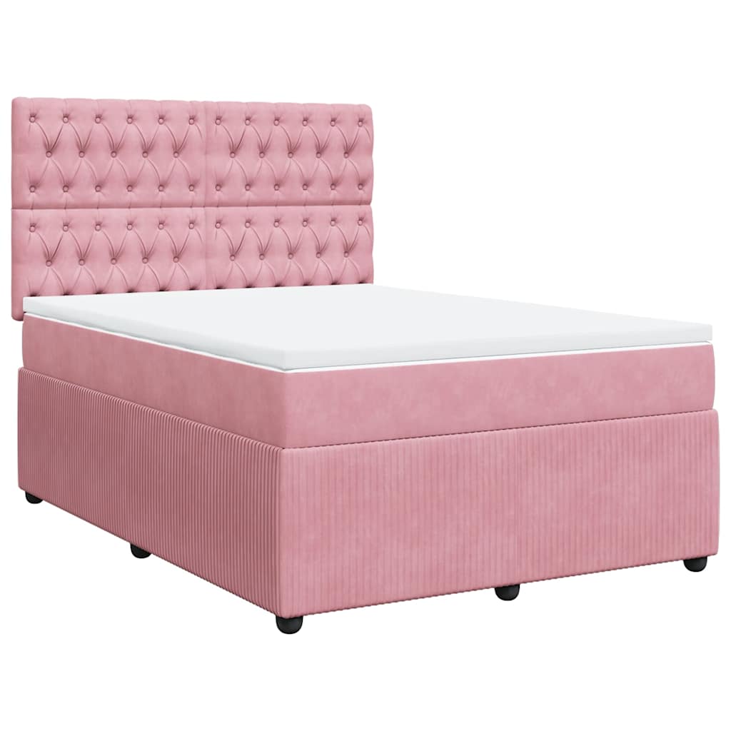 Sommier à lattes de lit avec matelas Rose 140x200 cm Velours - XIOS