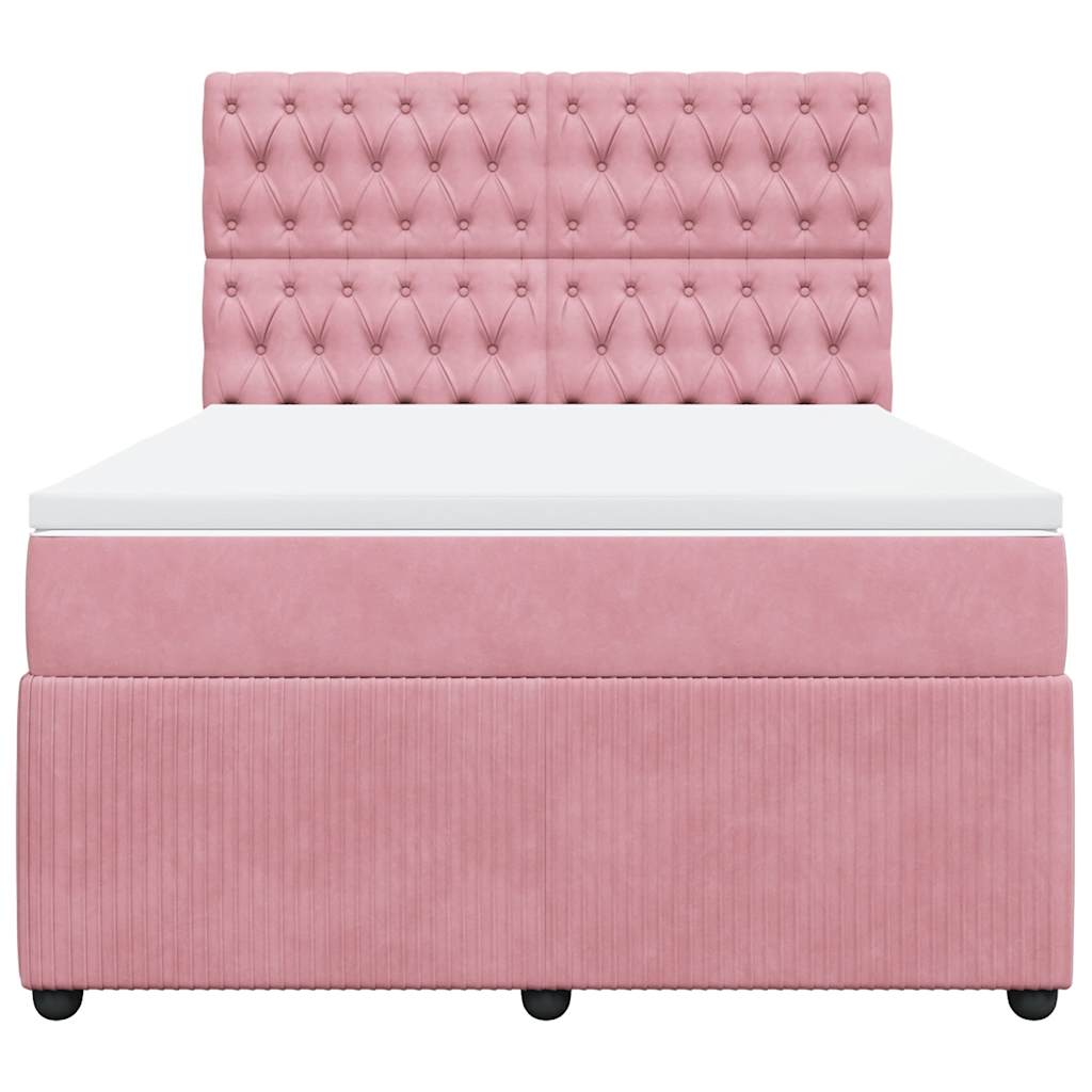 Sommier à lattes de lit avec matelas Rose 140x200 cm Velours - XIOS